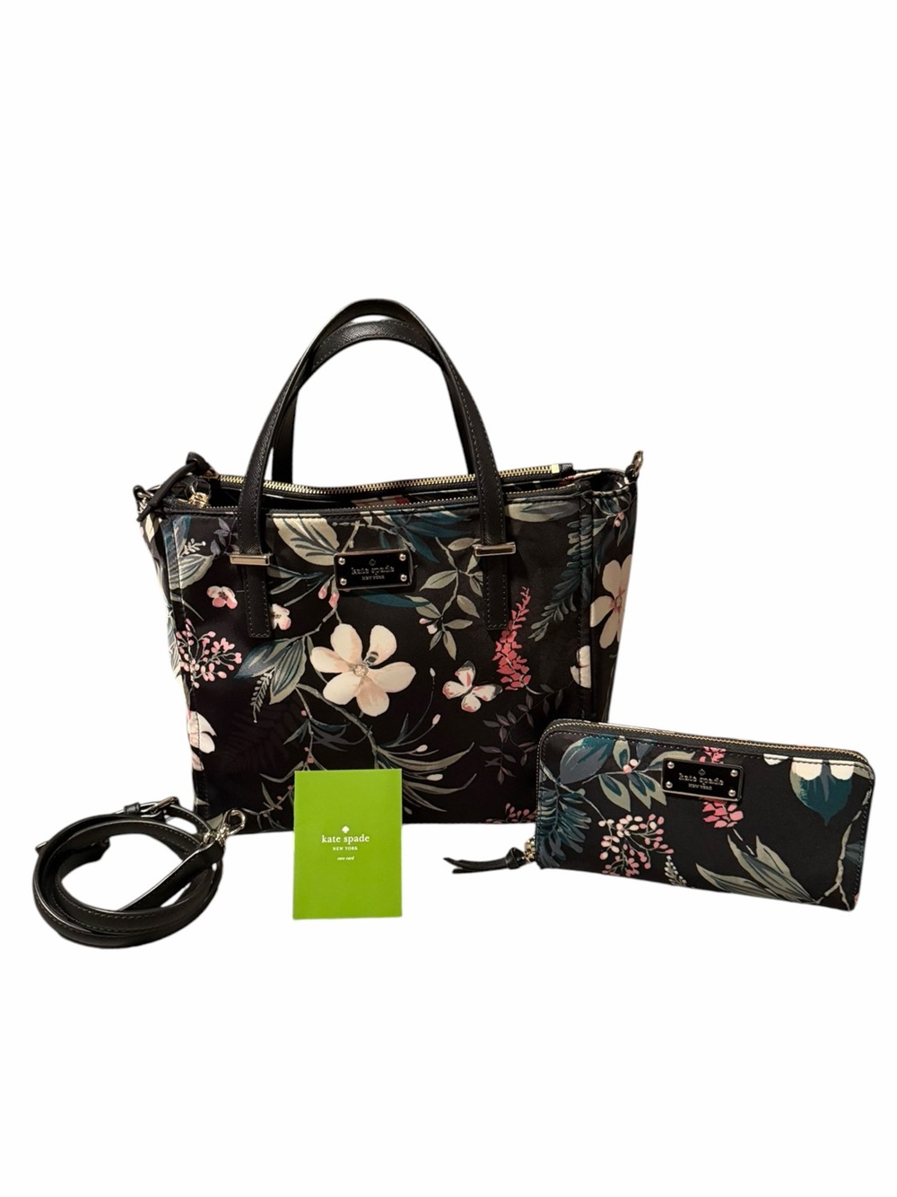 Kate Spade Wilson Road Botanical Alyse Satchel & Wallet NWOT